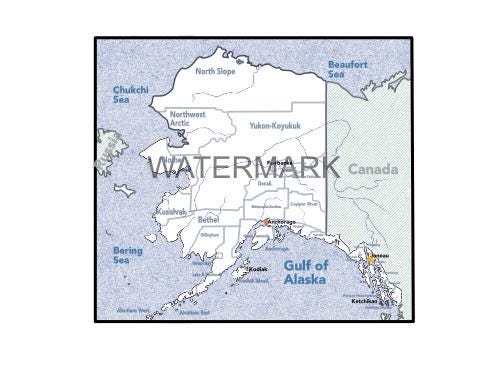 Alaska Printable Fill-in Map - Etsy