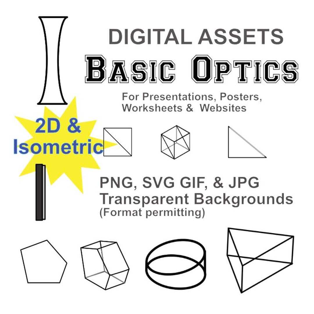 Basic Optics Clipart - Lenses, Prisms and Mirrors - Etsy