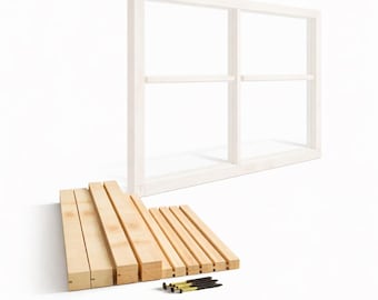 DIY Shed Window Kit - 24x24 Utility Sash - Pre-Drilled for 5-Minute Assembly - No Glass Included - White Pine