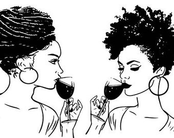 Download Afro WomanSilhouettes Classy Lady Glamour Turban Drinking ...