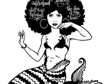 Afro mermaid | Etsy