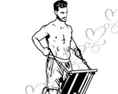 Athletic Men Healthy Lifestyle Health Club Sports Training Muscular Build Exercise SVG .EPS .PNG Vector Clipart Digital Circuit Cut Cutting