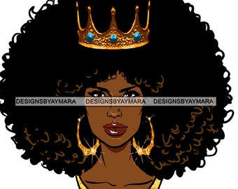 Download Black Queen With Crown Svg Etsy