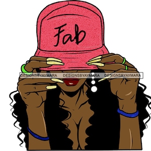 Ghetto Babe Street Girl Funky Girl Mulher Rosto Urban Swag Hip Hop Girl Ebony Nubian SVG JPG PNG Clipart Silhueta Cricut Cut Cutting
