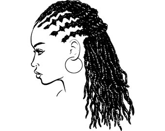 Download Afro Woman SVG Dreads Hair Princess Queen Beautiful ...