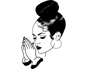 Download Black Queen Praying Woman Silhouette Afro Nubian Princess ...