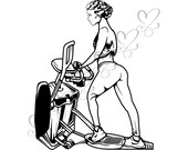 Strong Female Woman Fitness Exercising Healthy Lifestyle Sport Muscular Build Gym SVG .EPS .PNG Vector Clipart Digital Circuit Cut Cutting