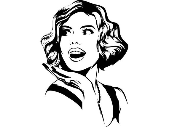 Retro Woman Svg Pin Up Girl Femininity Fashion Model