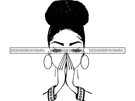 Download Woman Praying Bun Nubian Princess Queen Afro Hair Beautiful Etsy