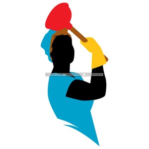 Maid Worker Uniform Housework Hotel Housekeeper Woman Professional Chambermaid Job SVG JPG PNG Vector Clipart Silhouette Circuit Cut Cutting