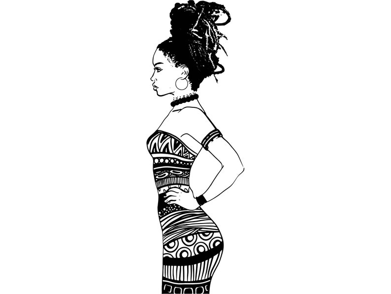 Download Afro Woman SVG Dreads Nubian Princess Queen Hair Beautiful ...