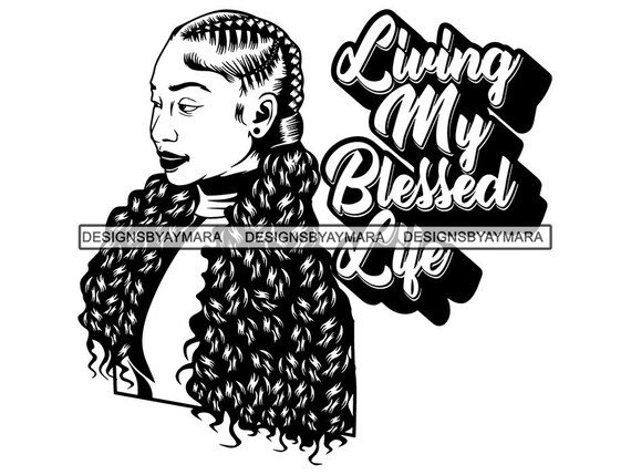 Black Woman Svg Braids Locs Dreads Hairstyle Beauty Salon Nubian Melanin Queen Diva Female Eps Png Vector Clipart Cricut Circuit Cut Cutting
