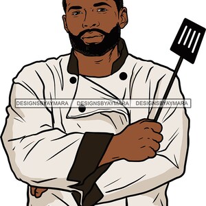 Bundle 9 Afro Black Man Chef Kitchen Culinary Male Cooking | Etsy
