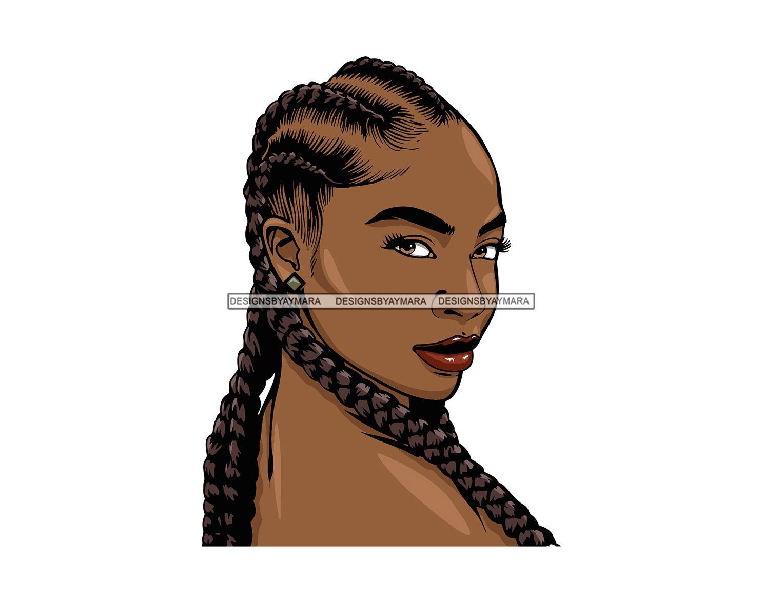 Afro Woman SVG Braids Dread Hairstyle Nubian Pretty Lady Diva Etsy