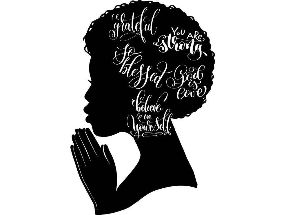 Download Black Queen Praying Woman Silhouette Afro Nubian Princess ...