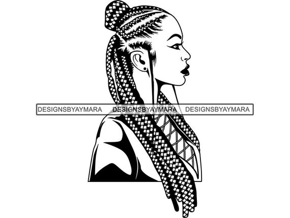 Download Black Woman Svg Braids Locs Dreads Hairstyle Beauty Salon Etsy