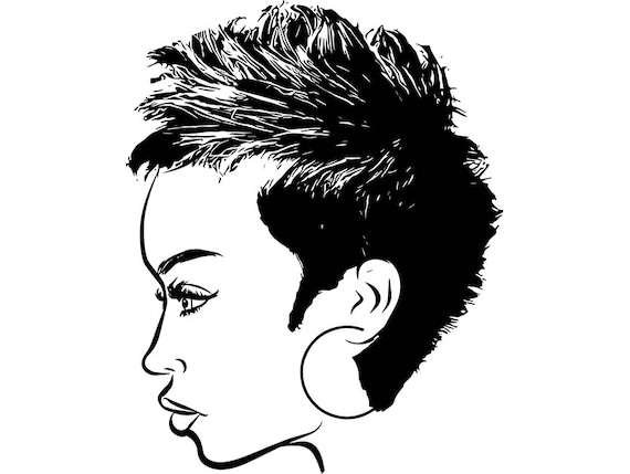 Afro Mujer Svg Princesa Reina Pelo Corto Hermosa Afroamericana Etsy