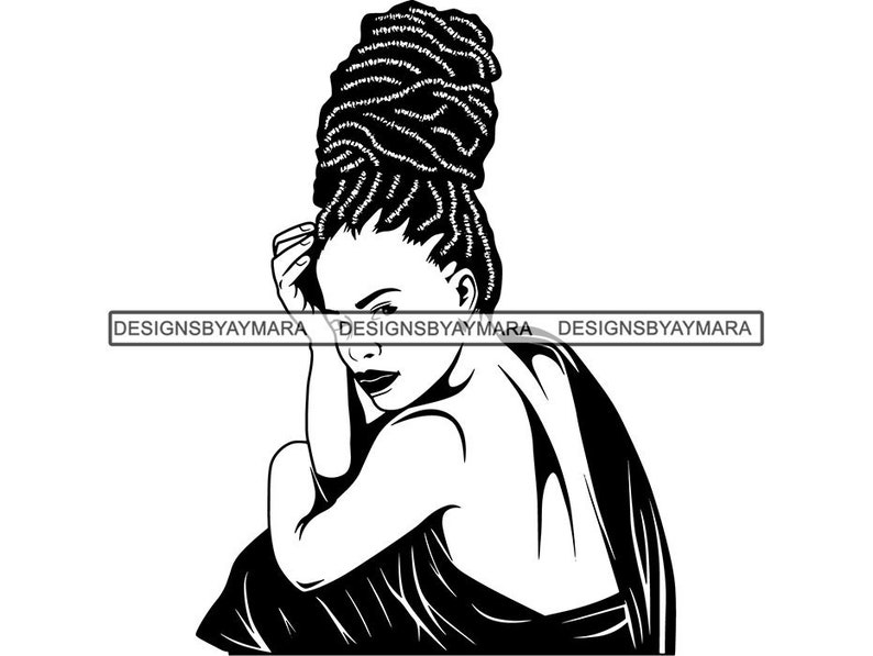 Download Black Woman SVG Braids Locs Dreads Hairstyle Beauty Salon ...