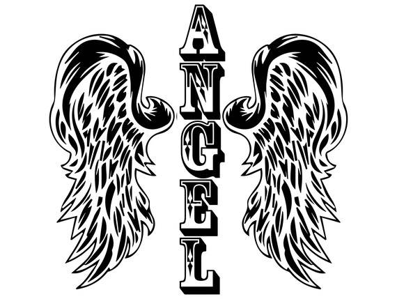 Ailes Dange Plumes Oiseau Décoration Liberté Vol Tatouage Ange Svg Eps Png Espace Vectoriel Numérique Clipart Télécharger Circuit Coupe Coupe