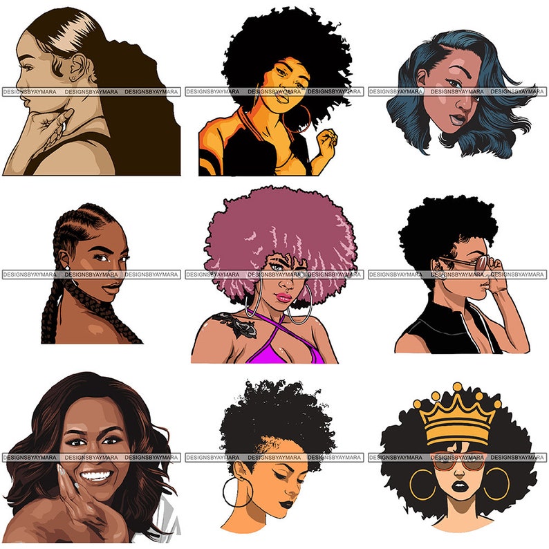 Download Bundle 9 Afro Queen SVG Black Woman Power Strong Goddess ...