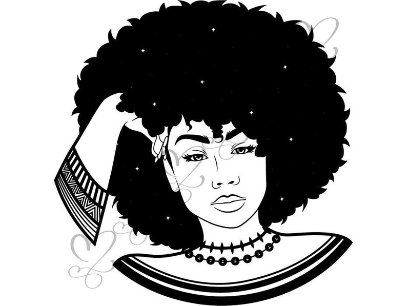 Download Afro Diva SVG Black Woman Nubian Classy Lady Afro Hairstyle | Etsy