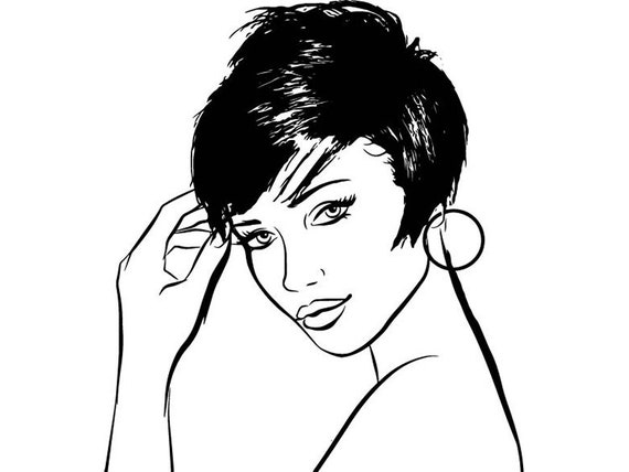 Afro Mujer Svg Princesa Reina Pelo Corto Hermosa Afroamericana Etsy