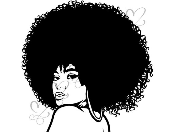 Afro Thick Queen Sticker Black Woman Nubian Classy Afro Hairstyle