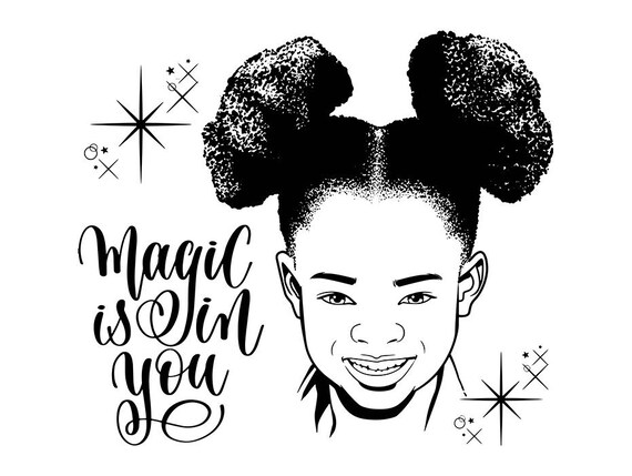Pretty Girl Afro Puff Nubian Life Quotes Cute Little Kid Etsy