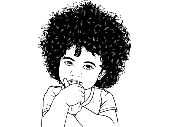 Afro Baby Girl Afro Hair Style Afro Puff Cute Girl Natural Etsy