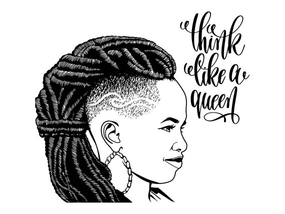 Pretty Woman Nubian Life Quotes Diva Queen Dreadlocks Hair African American Female Svg Eps Png Vector Clipart Digital Circuit Cut Cutting