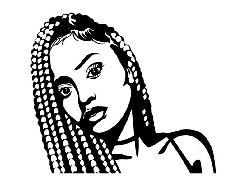 Femme afro svg princesse Reine tresses coiffure africaine Etsy