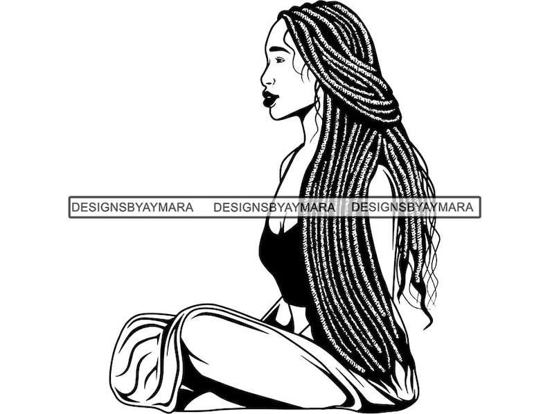 Download Black Woman SVG Braids Locs Dreads Hairstyle Beauty Salon ...
