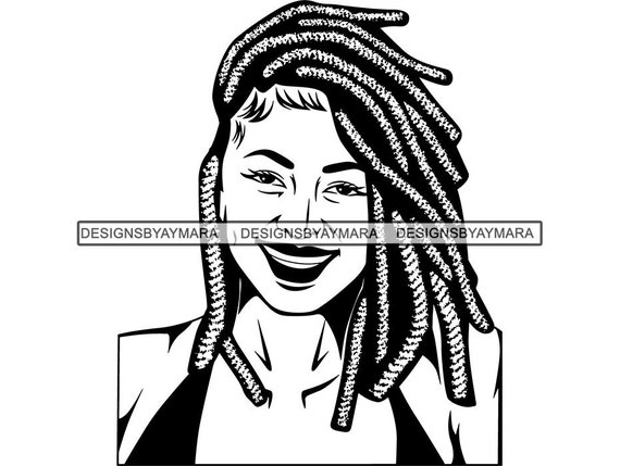 Afro Woman Svg Dreadlocks Hairstyle Fabulous Stylish Goddess Queen Cute Sexy Female Eps Png Jpg Vector Clipart Cricut Circuit Cut Cutting