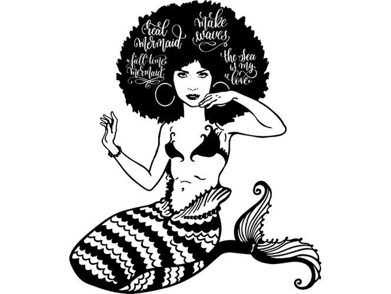 Free Free 254 Afro Mermaid Svg SVG PNG EPS DXF File