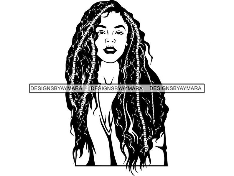 Download Black Woman SVG Braids Locs Dreads Hairstyle Beauty Salon ...