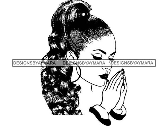 Download Latina Woman Praying Nubian Princess Queen Ponytail Beautiful Etsy