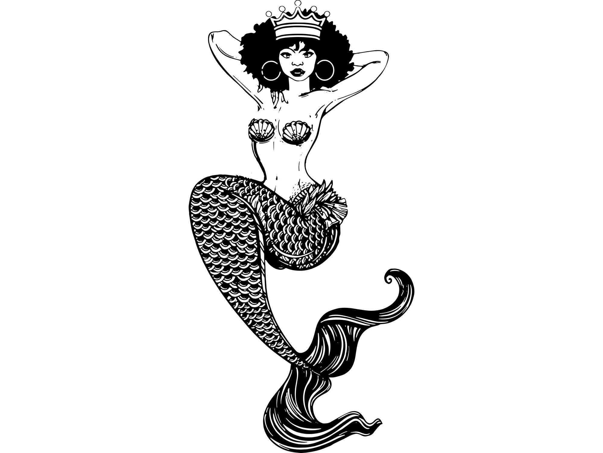 Free Free 235 Afro Black Mermaid Svg SVG PNG EPS DXF File