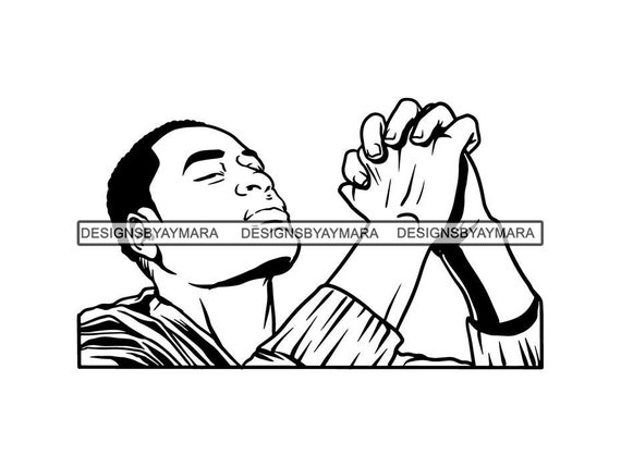Black Man Praying Asking God Bible Grace Catholicism Etsy