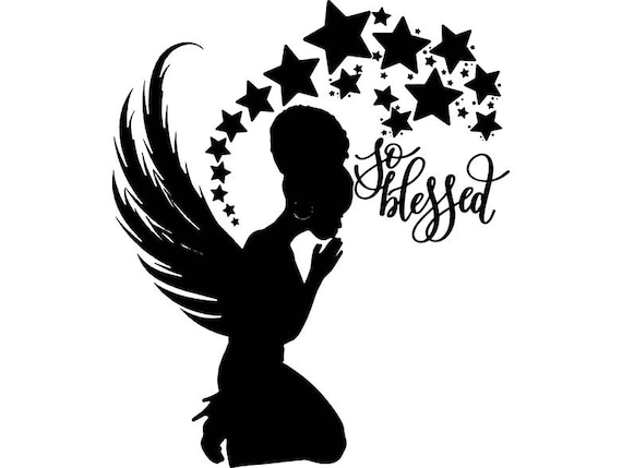 Download Black Angel Praying Silhouettes Nubian Princess Queen Afro ...