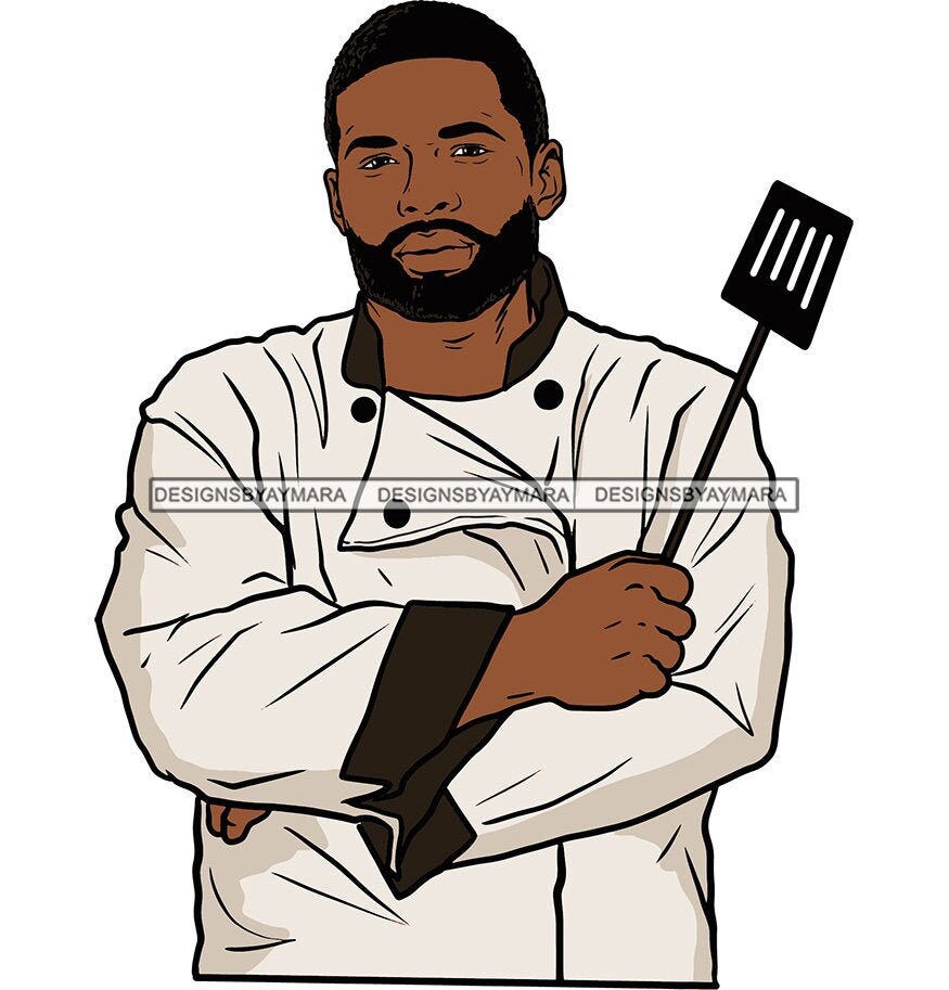 Afro Black Man Chef Kitchen Culinary Male Cooking Cook Cuisine | Etsy