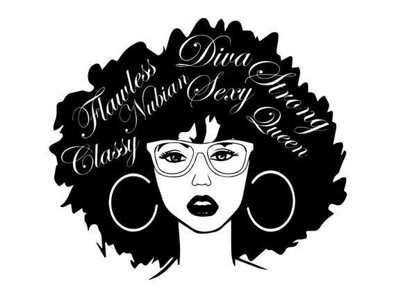Download Afro Woman SVG Nubian Princess Black Queen Hair Beautiful ...