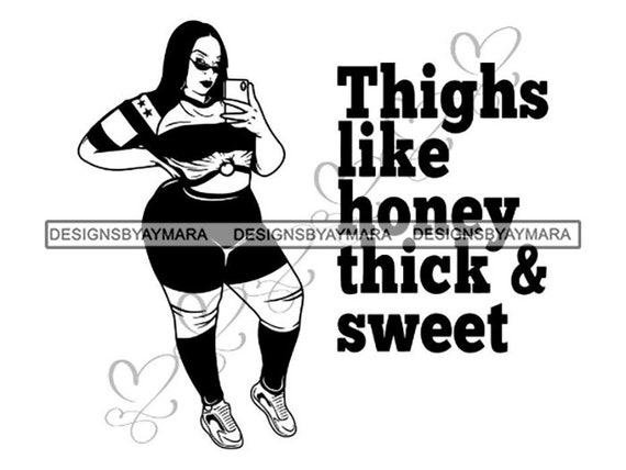 Download Thick Afro Woman Svg Voluptuous Overweight Proud Big Bones Etsy