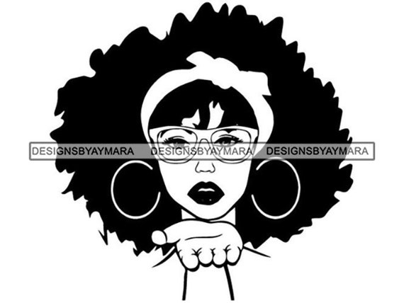 Download Afro Woman Latina Headband Blowing Kisses Nubian Princess Etsy
