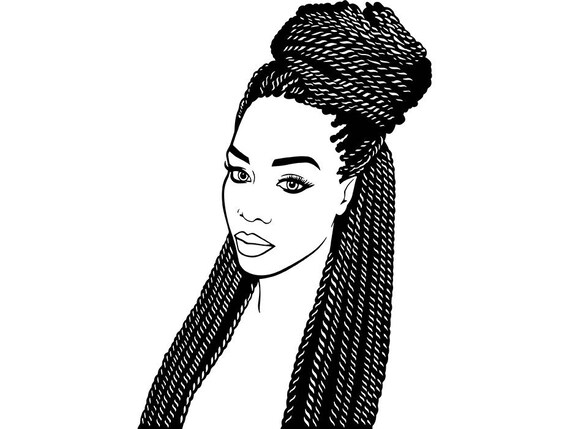 Download Afro Woman svg Princess Queen Braid Hair Beautiful African | Etsy