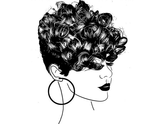 Afro Womanshort Hairstyle Nubian Princess Queen Natural Hair Etsy