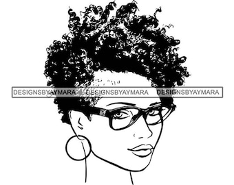 Afro Woman svg Princess Queen Short Afro Hair Beautiful African American Female SVG .EPS .PNG Vector Clipart Digital Cricut Cut Cutting