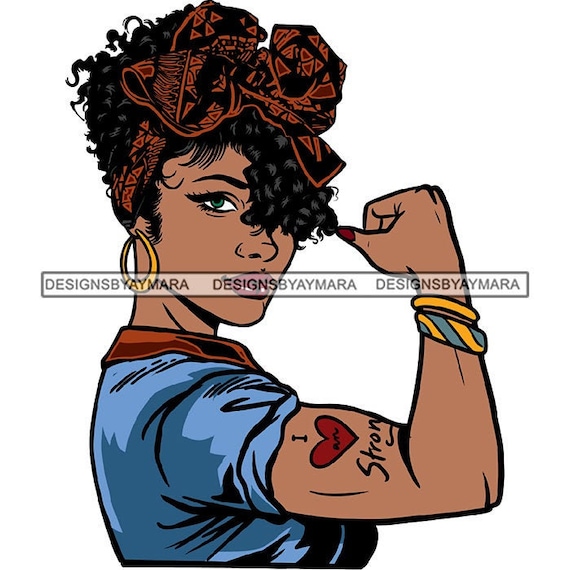 Afro Strong Woman Flexing Strong Latina Black Woman Ebony Nubian Melanin  Popping SVG JPG PNG Vector Clipart Silhouette Cricut Cut Cutting