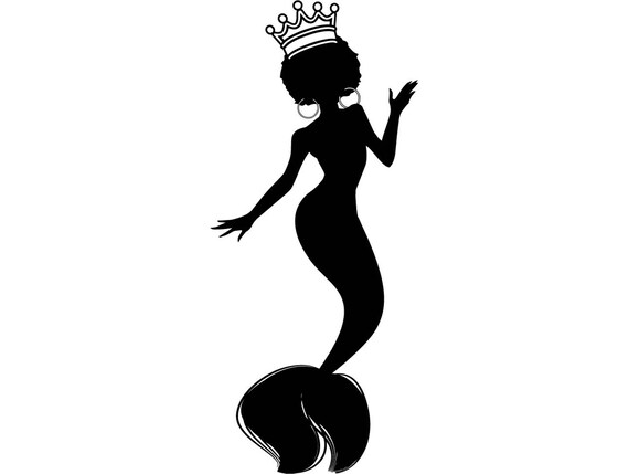 Download Black Mermaid Queen Woman Nubian Princess Silhouette ...