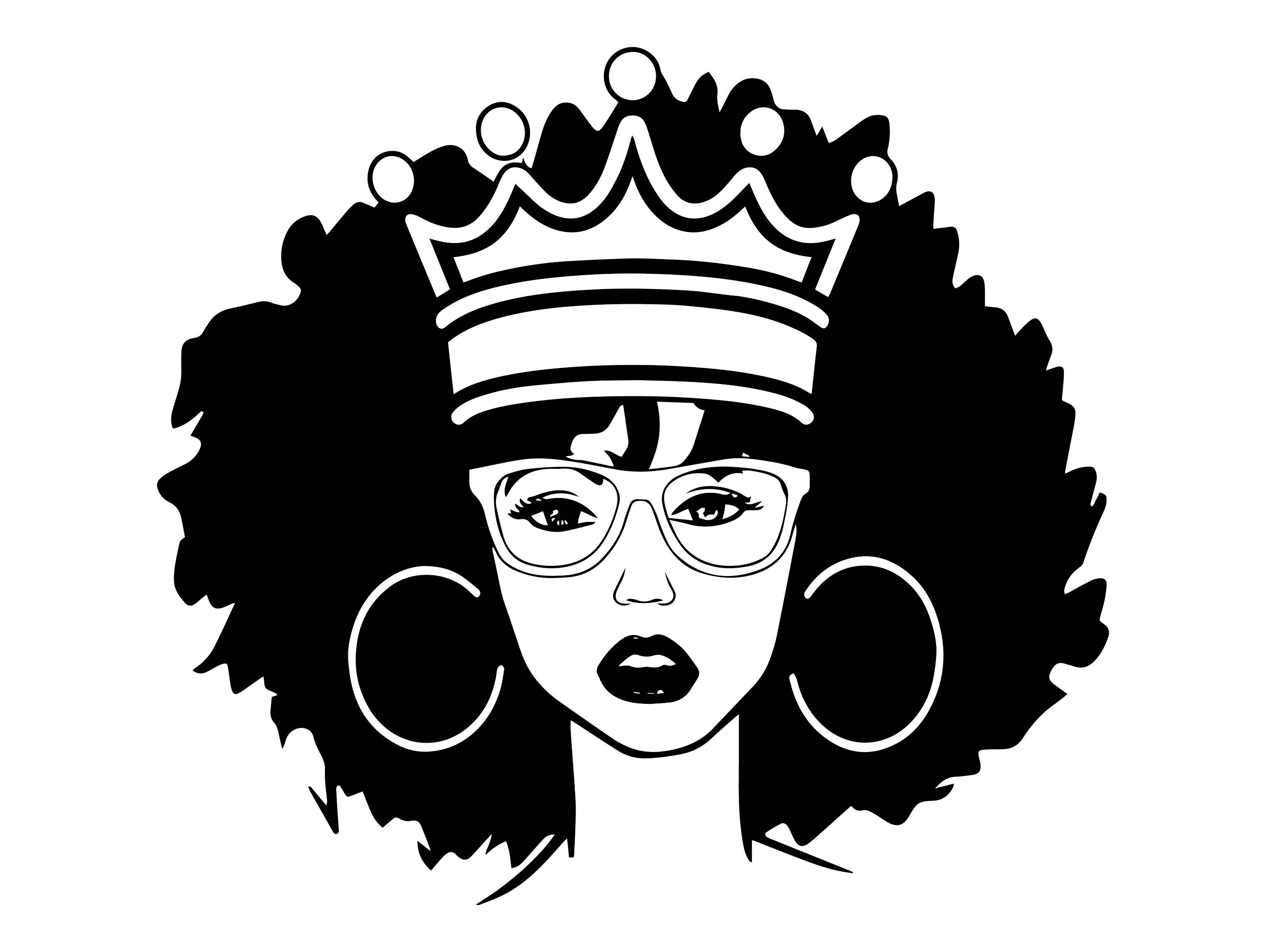 Download Afro Woman svg Princess Queen Afro Hair Beautiful African | Etsy