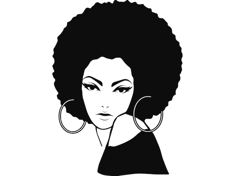 Afro Woman svg Princess Queen Afro Hair Beautiful African image 0.